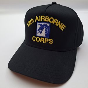 US Army 18th Airborne Corps Men's Ball Cap Hat Bla